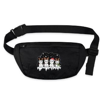 Four Cats Christmas Led Lights - Stanley/Stella recycled Hip Bag  - black - Front