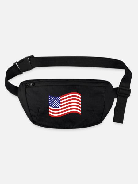 Drapeau des États-Unis - Sac banane recyclé Stanley/Stella - noir - Devant