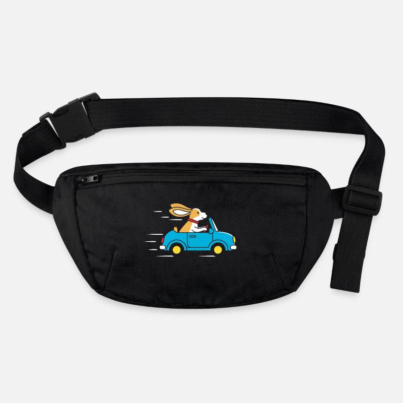 Rabbit in a Blue Convertible Adventure Stanley/Stella recycled Hip Bag 
