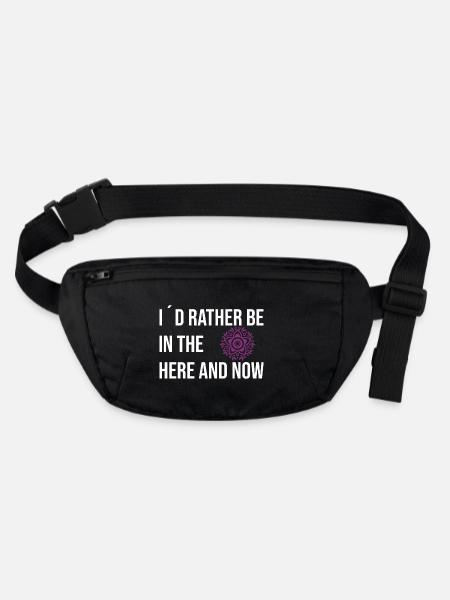 I´d rather be inthe here and now - Stanley/Stella recycelte Gürteltasche - Schwarz - Vorne