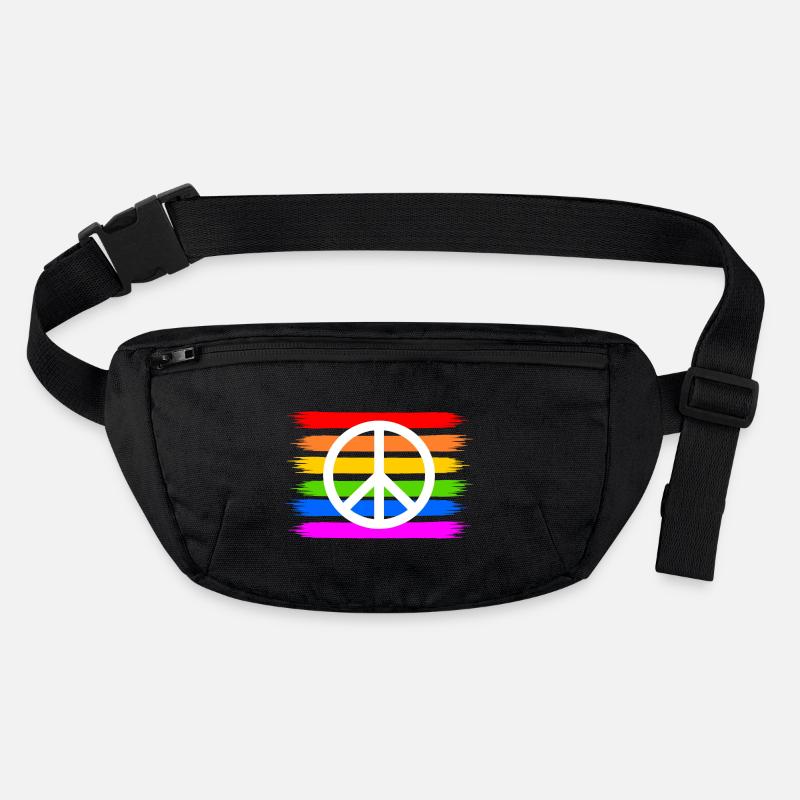 Peace peace sign on rainbow rainbow flag Stanley/Stella recycled Hip Bag 