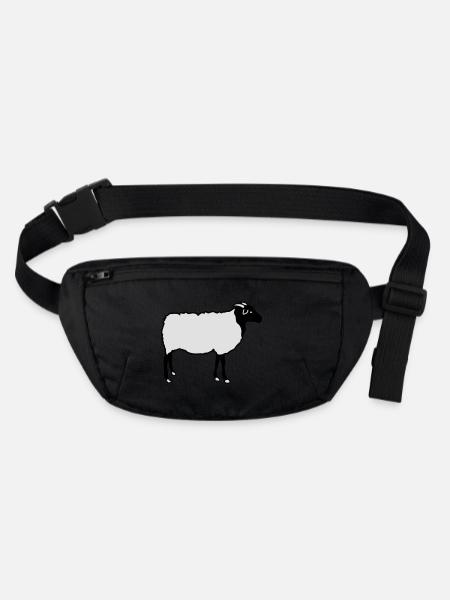 Schaf Schafe Heidschnucke Lamm Schäfer Lämmer - Stanley/Stella recycelte Gürteltasche - Schwarz - Vorne