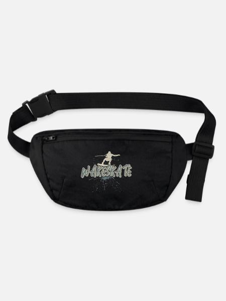 Wakeskate Wakeskating Wakeskater Wakeboard - Stanley/Stella recycelte Gürteltasche - Schwarz - Vorne