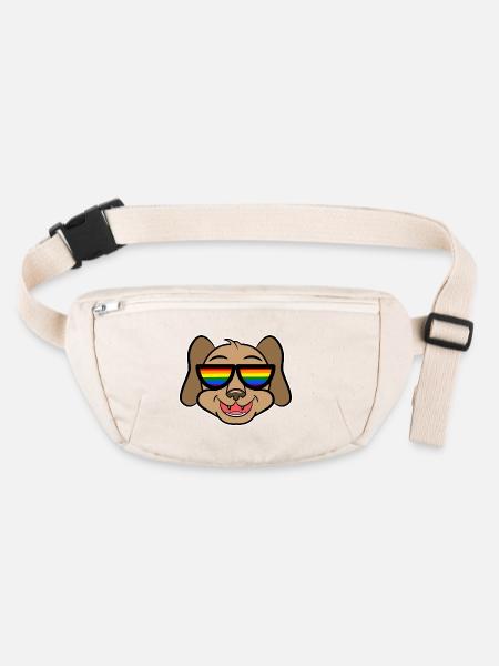 Sexualität Cool Hund Transgender Csd Lgbt Schwul - Stanley/Stella recycelte Gürteltasche - Naturweiß - Vorne