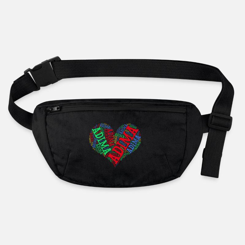 t-shirt Adima heart word cloud text art collage Stanley/Stella recycled Hip Bag 