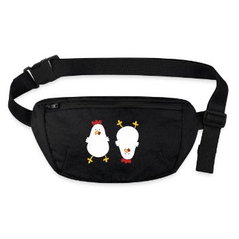 Poulets fous - Sac banane recyclé Stanley/Stella - noir - Devant