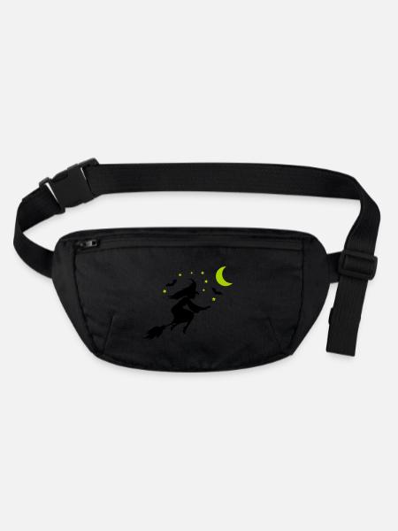 Silhouette de sorcière - Sac banane recyclé Stanley/Stella - noir - Devant