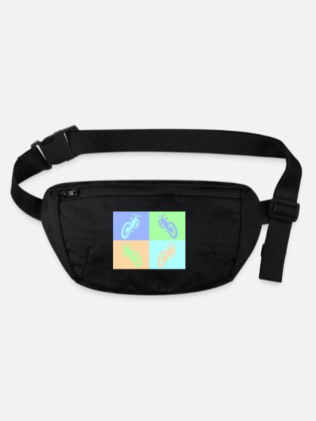 MTB Pop Art pastel - Stanley/Stella recycled Hip Bag  - black - Front