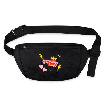 Slay the Day Motivational Design - Stanley/Stella recycled Hip Bag  - black - Front
