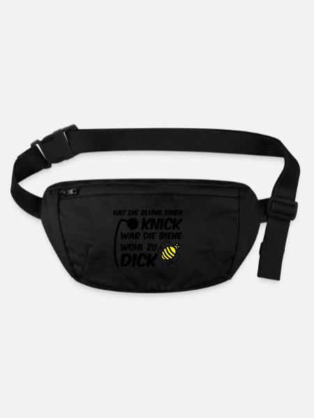 Biene zu dick Blume Knick Blüte - Stanley/Stella recycelte Gürteltasche - Schwarz - Vorne