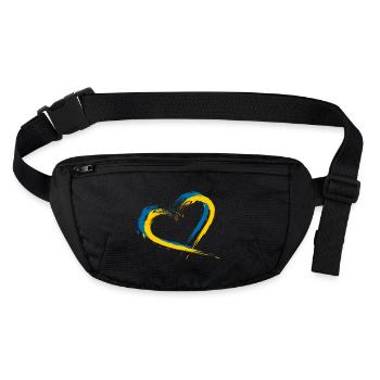 Herz Bürste Flagge Schweden Fahne Design Vektor - Stanley/Stella recycelte Gürteltasche - Schwarz - Vorne