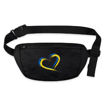 Herz Bürste Flagge der Ukraine Design Farbe Fahne - Stanley/Stella recycled Hip Bag  - black - Front