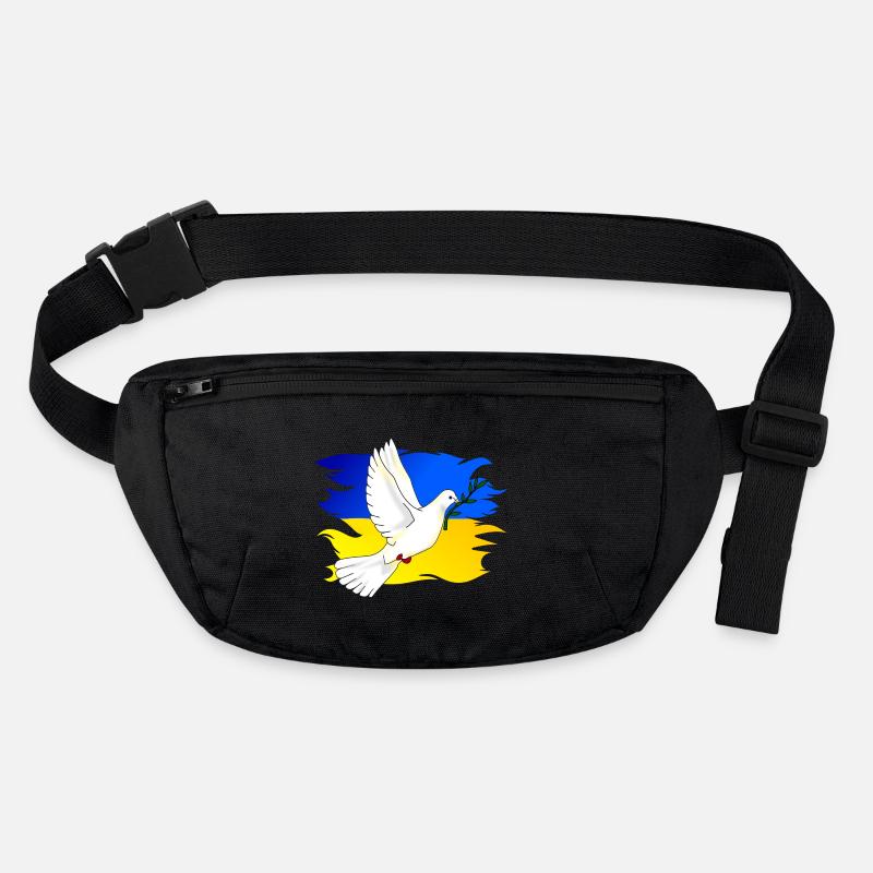 Drapeau de l’Ukraine aux couleurs nationales et colombe de la paix Sac banane recyclé Stanley/Stella