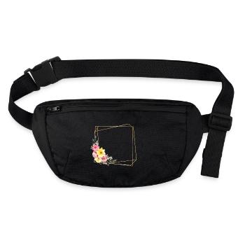 Customizable flower design, colorful - Stanley/Stella recycled Hip Bag  - black - Front