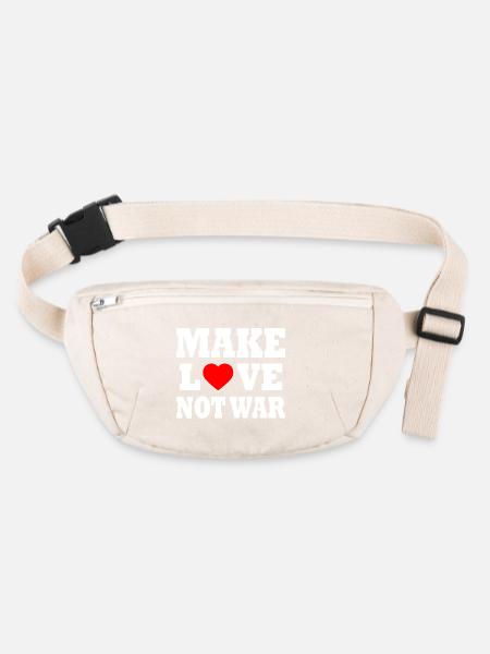 Make love not war - Stanley/Stella recycelte Gürteltasche - Naturweiß - Vorne