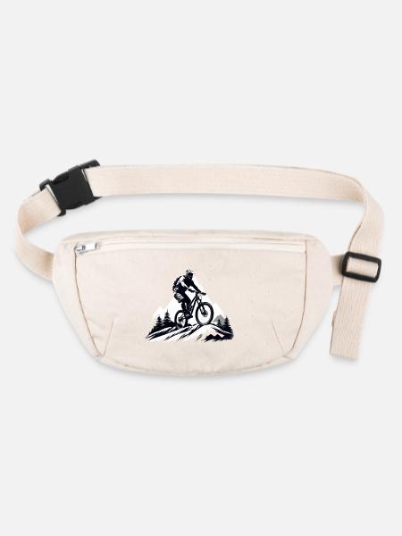 mountain biker, mountain bike, mountain sports, outdoor - Stanley/Stella recycled Hip Bag  - natural - Front
