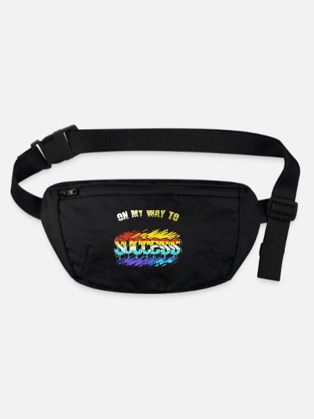 Road to Success - Stanley/Stella recycled Hip Bag  - black - Front