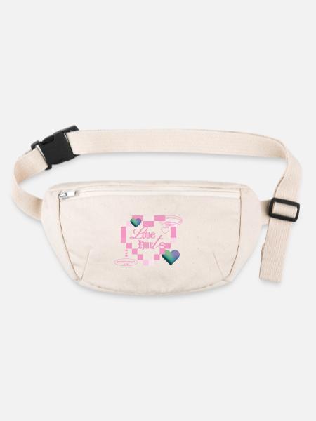 L’amour fait mal - Sac banane recyclé Stanley/Stella - blanc naturel - Devant