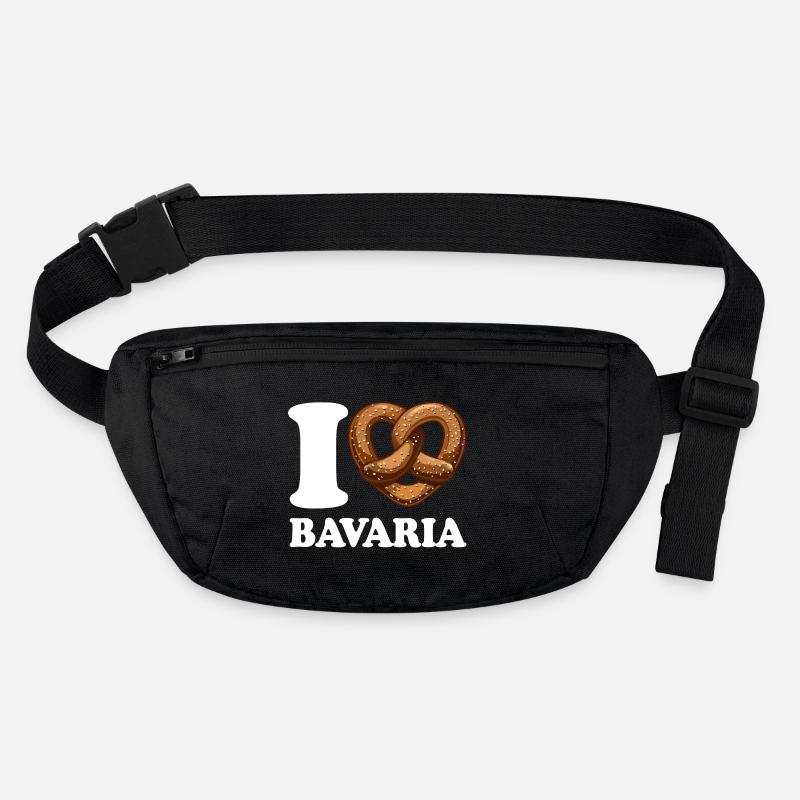 I Love Bavaria Brezel - Herz - Spruch Stanley/Stella recycelte Gürteltasche