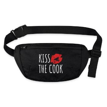 Embrasser le cuisinier - kochen - Spruch - Sac banane recyclé Stanley/Stella - noir - Devant