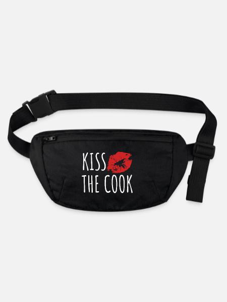 Embrasser le cuisinier - kochen - Spruch - Sac banane recyclé Stanley/Stella - noir - Devant