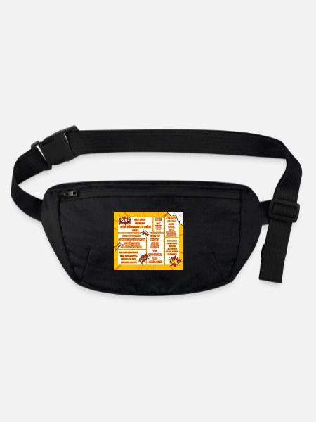 Comic-style sayings for encouragers - Stanley/Stella recycled Hip Bag  - black - Front