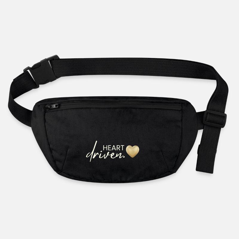 HEART DRIVEN - Herz Selbstbestimmung Selflove - Stanley/Stella recycelte Gürteltasche - Schwarz