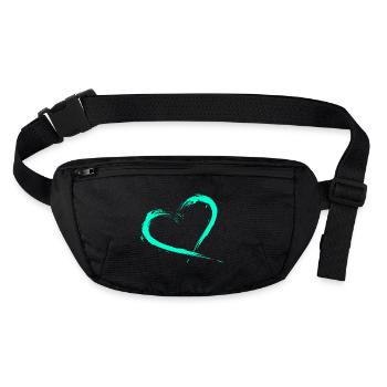 Herz Design Türkis Vektor neu - Stanley/Stella recycelte Gürteltasche - Schwarz - Vorne