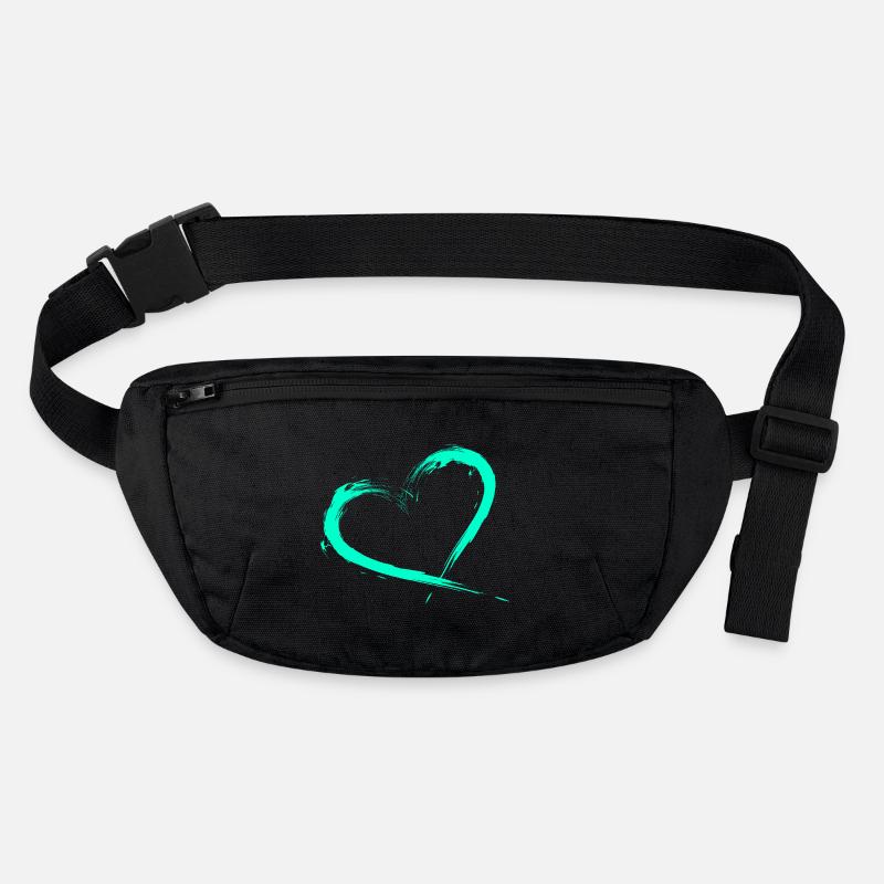 Heart design turquoise vector new Stanley/Stella recycled Hip Bag 
