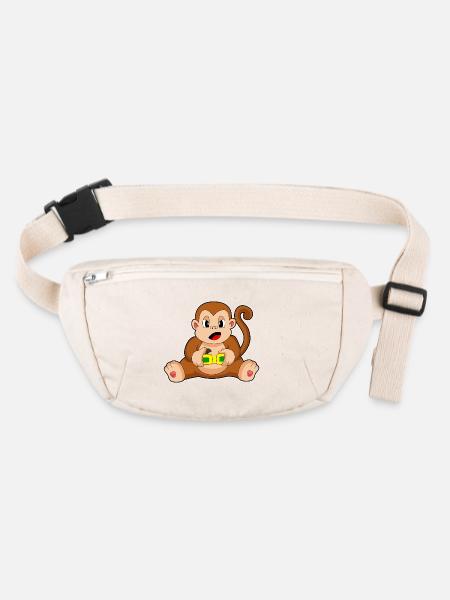 Affe Gamer Controller - Stanley/Stella recycelte Gürteltasche - Naturweiß - Vorne