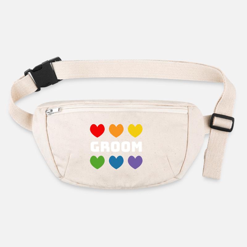 Regenbogenherzchen Groom weiss Stanley/Stella recycelte Gürteltasche