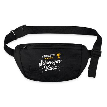 Weltbester Schwiegervater Bester Schwiegerpapa - Stanley/Stella recycelte Gürteltasche - Schwarz - Vorne