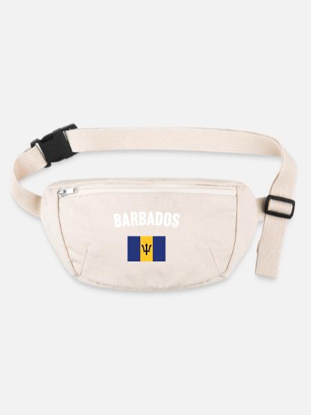 Barbados Flagge - Stanley/Stella recycelte Gürteltasche - Naturweiß - Vorne