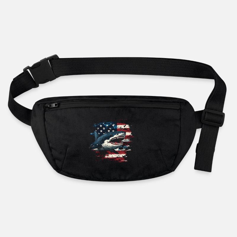 Requin avec drapeau des États-Unis Sac banane recyclé Stanley/Stella