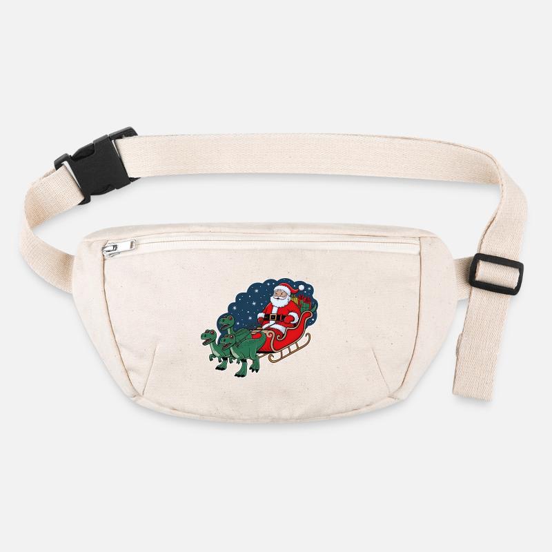Santa Claus riding a sleigh pulled by dinosaurs Stanley/Stella recycled Hip Bag 