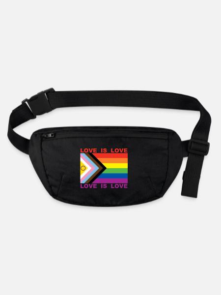 LOVE IS LOVE - Stanley/Stella recycelte Gürteltasche - Schwarz - Vorne