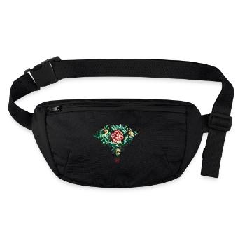 Chinesisch_Blumen_Verbotene Stadt_Pfingstrose1420 - Stanley/Stella recycelte Gürteltasche - Schwarz - Vorne
