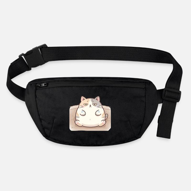 Flauschige dicke Katze in Stillpose Stanley/Stella recycelte Gürteltasche