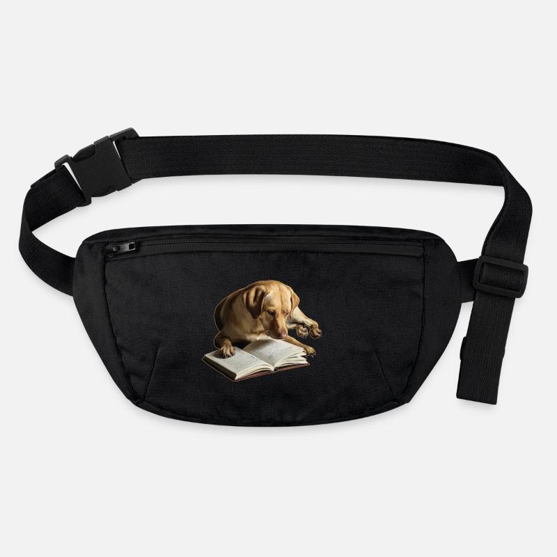 Hund liest Buch Labrador Retriever Stanley/Stella recycelte Gürteltasche
