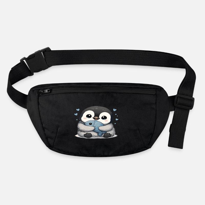 Cuddly Penguin with Fish Stanley/Stella recycled Hip Bag 