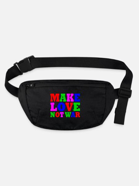 Make love not war - Sac banane recyclé Stanley/Stella - noir - Devant