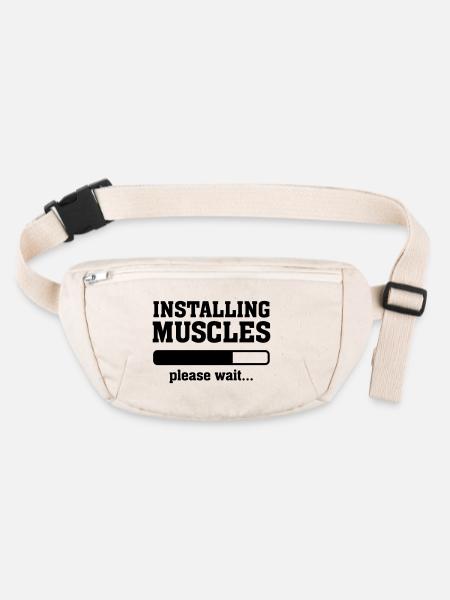Installing Muscles - Stanley/Stella recycled Hip Bag  - natural - Front