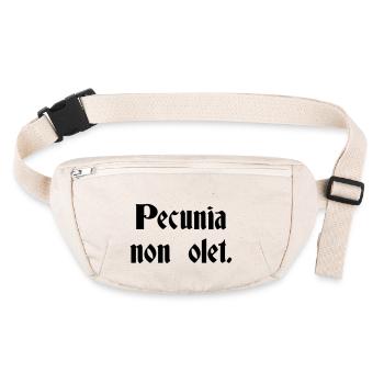 Pecunia Non Olet - Proverbe latin - Sac banane recyclé Stanley/Stella - blanc naturel - Devant
