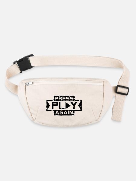 press_play_again_1_f1 - Stanley/Stella recycelte Gürteltasche - Naturweiß - Vorne