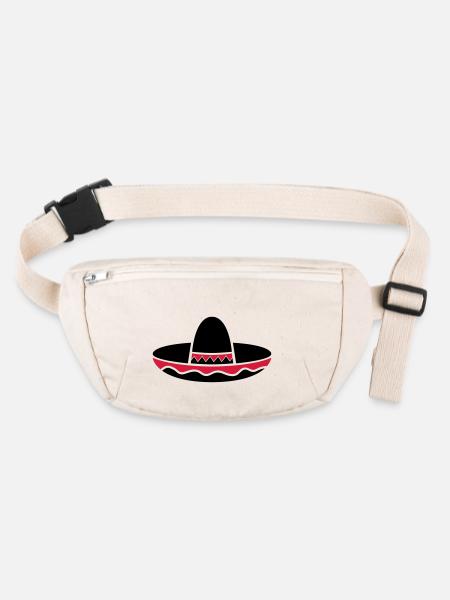 mexico_hut_02 - Stanley/Stella recycelte Gürteltasche - Naturweiß - Vorne