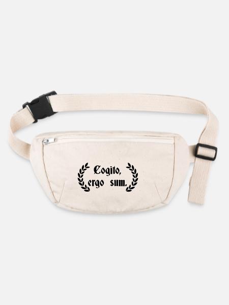 Cogito Ergo Sum - Latin saying - Stanley/Stella recycled Hip Bag  - natural - Front