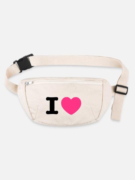 i heart heart - Stanley/Stella recycled Hip Bag - natural