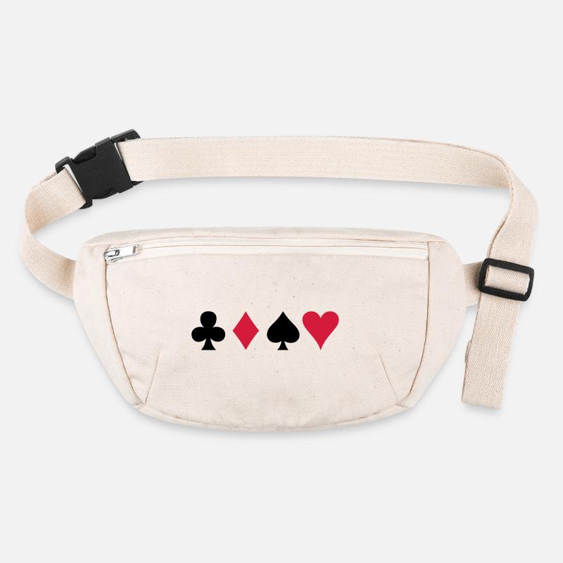 ALL FOUR poker cards card suits in a row Stanley/Stella recycled Hip Bag 
