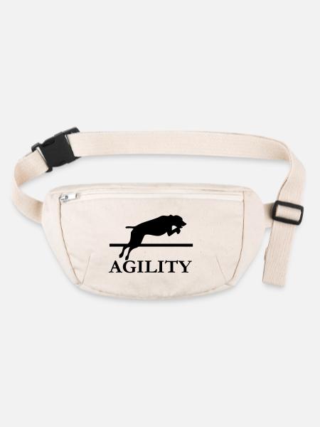 agility dressage de chien sport canin - Sac banane recyclé Stanley/Stella - blanc naturel - Devant