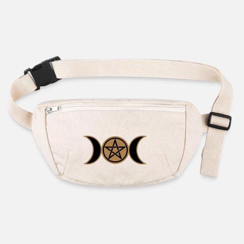 Pentacle, Pentagramme- lune triple Wicca, amulette Sac banane recyclé Stanley/Stella